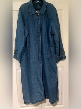 Vintage Fashion Elements Denim Duster Coat